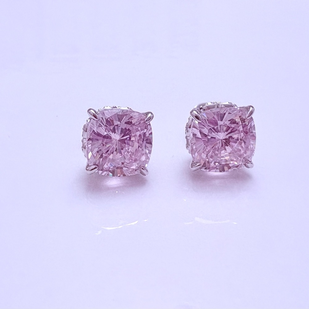 Sparkling Pink Stud Earrings